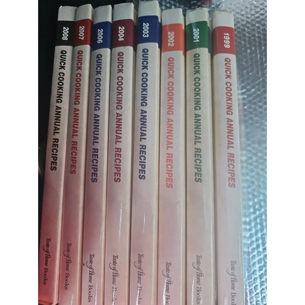 Taste Of Home's Quick Cooking Annual Recipes - Set Of 8- 1999- 2008 Hard Cover